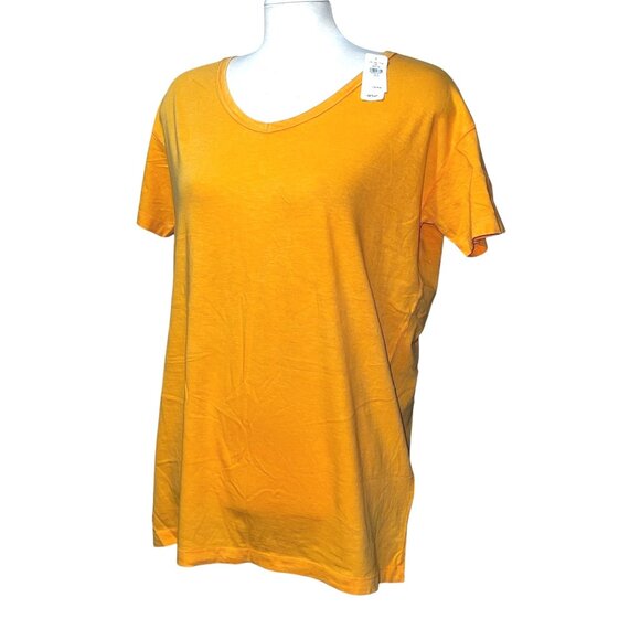Aerie Womens V-Neck T-Shirt In Orange Sz XS Womens Oversized T Shirt - Picture 12 of 15